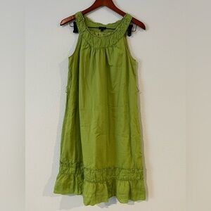 Talbots Crinkle Sundress Sleeveless Light Green Womens 4 Knee Length Lined